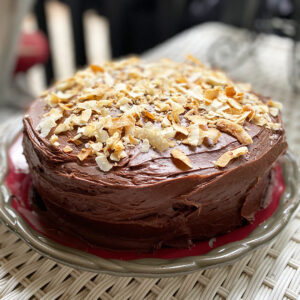 Choconut Cake with Coconut Fudge Frosting